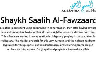 My Husband does not pray in the Masjid…Can I request a divorce? – Shaykh Saalih Al-Fawzaan