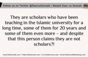 He claims Shaykh Muhammed al-Madkhalee, al-Jaabiree and as-Suhaymee are only Students