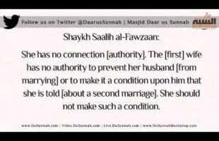 What Is the Ruling on Marrying Secretly without the First Wife Knowing? – Shaykh Saalih al-Fawzaan