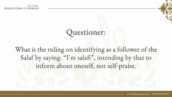 Saying: I’m Salafi | Shaykh Salih al-Fawzan