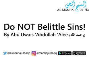 Do NOT Belittle Sins! – By Abu Uwais ‘Abdullah ‘Alee