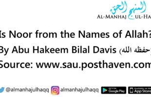 Is Noor from the Names of Allah? – By Abu Hakeem Bilal Davis