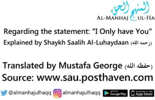 Regarding the statement: “I Only have You” – Explained by Shaykh Saalih al-Luhaydaan