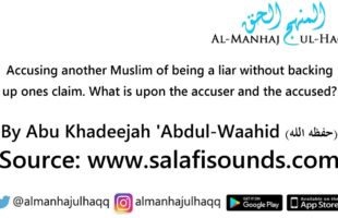 Accusing a Muslim of being a liar without backing up ones claim – By Abu Khadeejah ‘Abdul-Waahid