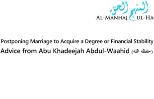 Postponing Marriage to Acquire a Degree or Financial Stability – Advice from Abu Khadeejah