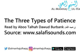 The Three Types of Patience – Read by Aboo Talhah Dawud Burbank