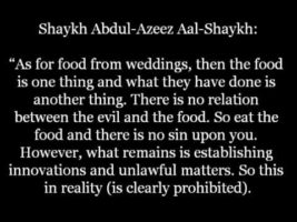 The Ruling on Food received from Innovated and Sinful Celebrations