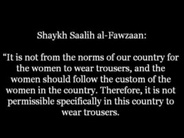 The Ruling of Women wearing Trousers