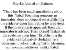 Iqâmat-ul-Hudjdjah is not a condition to make Tabdî’ | Shaykh Ahmed an-Najmee