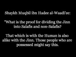 What is the proof to divide the Jinn Salafis and non-Salafis.