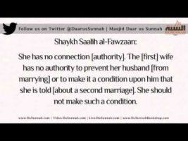 What Is the Ruling on Marrying Secretly without the First Wife Knowing? – Shaykh Saalih al-Fawzaan