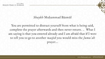 Walking Out Of The Friday Prayer If The Sermoniser Badmouths The Rulers – Shaykh Muhammad Bazmool