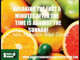 Breaking The Fast 5 Minutes After The Time Is Against The Sunnah – Abu Hakeem Bilal Davis